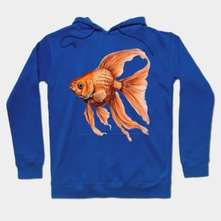 Detailed Orange Colored Fantail Goldfish Hoodie